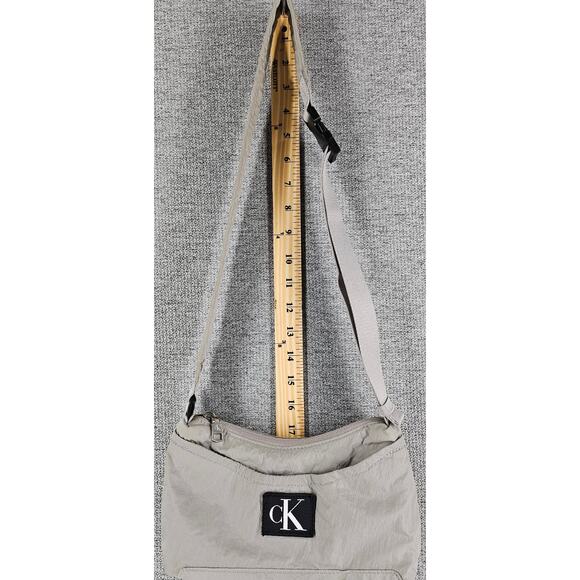 CALVIN KLEIN WOMEN'S GRAY CITY NYLON SHOULDER CROSSBODY BAG LIGHT 10"L x 5"H - Picture 14 of 16